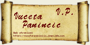 Vuceta Paninčić vizit kartica